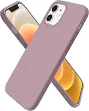 [ORNARTO] Compatible with iPhone 12 Case, Compatible with iPhone 12 Pro Case, Slim Liquid Silicone 3 Layers Full Covered Soft Gel Rubber Phone Case Cover 6.1 inch-Lilac Purple