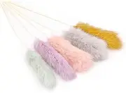 5PCS Real Rabbit Fur Cat Teaser Toys – Interactive Cat Toys with 38cm Wands & 13cm Soft Rabbit Fur, Colourful & Durable, Ideal for Indoor Play & Home Decor