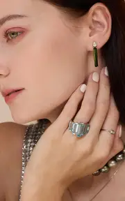 [Yi Collection] 18K Yellow Gold Tourmaline, Diamond Earrings