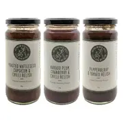 Australian Bush Spices Pepperberry, Wattleseed/Capsicum, Cranberry/Chilli Relish
