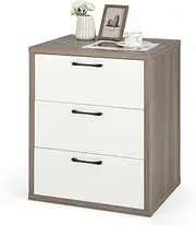LOKO 3 Drawer Dresser, Modern Dressers & Chests of Drawers, Floor Storage Organizer with 3 Large Drawers, White Wooden Dresser for Bedroom, 21.5 x 18 x 26 Inches