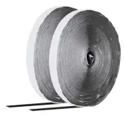 1 Set 1" x 82ft Hook and Loop Strips Roll Tape Double Sided Black
