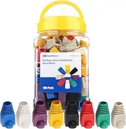 Cable Matters 100-Pack Cat6 / Cat5e RJ45 Strain Relief Boots, RJ45 Boot, Cat 6 Boot, Cat6 Ethernet Boots, Multicolored, Suitable for 6.5mm (0.25in) Ethernet Cables
