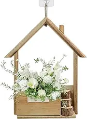 House Shape Wall Planter - Wall Planter, Creative Hangable Planter | Multifunctional Wood Planter, Outdoor Hangable Planter, Portable Indoor Plants Holder for Dried Flowers Artificial Greenery