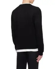 Corbin chevron-knit jumper XL black