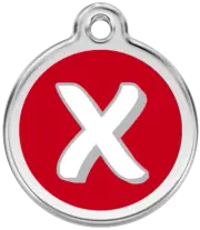 Red Dingo Alphabet "X" - Lifetime Guarantee - Cat, Dog, Pet ID Tag Engraved