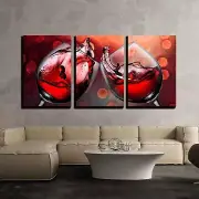 Wall26 - Red Wine Glass Cheers with Wine Splash - CVS - 16"x24"x3 Panels
