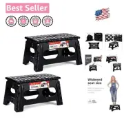 Versatile Folding Step Stool - 9-Inch Height, Perfect for Kitchen & Bathroom