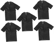 [Yardenfun] 5pcs Beauty Salon Sauna Clothes Bathrobe Bath Towel Wrap Body Towel Wrap Towel Wraps Women Bath Skirt Bathrobe Dress Sauna Robe Shower Robe Bath Dress Non-Woven Fabric Black