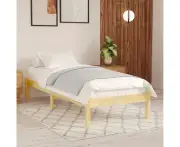 Solid Pine Wood Single Size Bed Frame Sturdy Untreated Wooden Slats Modern Design
