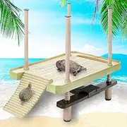 Cozioz Large Turtle Floating Platform: A basking, Feeding, and Climbing Area for Turtles, Frogs, Crabs, and Salamanders. Perfect for Enhancing Your pet Aquarium’s Enjoyment and functionality