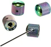 FRCOLOR 4pcs Bass Knobs for Electric Guitar Colorful Dome Control Knobs with High Precision Sound Durable Replacement Tuning Pegs for Enhanced Style and Functionality