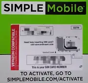Simple Mobile SIM Card • Samsung Galaxy Note 5 Note 8/9 Note 10 Note 20 - READ