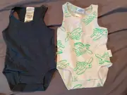 2 X Bonds Premmie baby one Piece Suit Set Turtles Sz 00000 Free Post (Acc217)