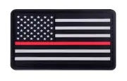 Rothco Rubber Thin Red Line Flag Patch - TRL American Flag PVC Hook & Loop Patch