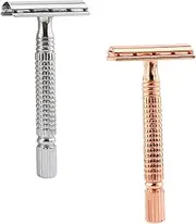 DECOMELODY Vintage Style Double-edged Safety Manual Razor Metal Shaving Tool for Beard Face Leg for Men