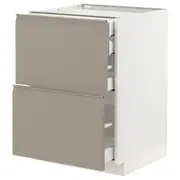 METOD / MAXIMERA base cb 2 frnts/2 low/1 md/1 hi drw, white/Upplöv matt dark beige, 60x60x80 cm
