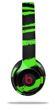 Skin Wrap for Beats Solo Wireless 2 3 4 Zebra Green SKIN ONLY
