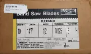 Box of 10 Sandvik Flexback Band Saw Blades 14'7" Length, 1/2" Wide, 6 TPI