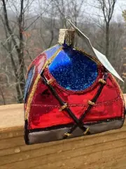 Dome Tent Old World Christmas Glass Blown Tree Ornament, Very Cool