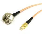 MCX male straight to F type male plug pigtail cable RG316 adapter 15cm 6inch NEW