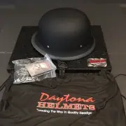 Daytona Helmets Half Skull Cap Motorcycle Helmet – DOT Approved Dull Black M