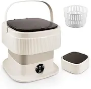 Portable Washing Machine with Spin Dryer (Khaki, 10L)