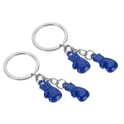 2 Pcs Boxing Keychain Mini Cute Boxing Gloves Key Chain Sport Pendant Blue