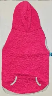 Dog's Pink Quilted Hoodie Size Large Grreat Choice Hook & Loop Close NWT
