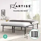 Artiss Folding Bed Frame Double Size Foldable Metal Base Mattress Platform Black
