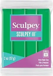Sculpey III Oven Bake Polymer Clay- 57g - Emerald, Green, S302 323