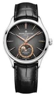 Baume & Mercier Clifton Baumatic Automatic Leather Moonphase Mens Watch M0A10758