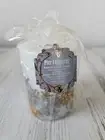 Pier 1 flameless LED candle silver snow scented timer new Xmas decor snowflakes