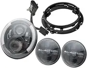 Motorcycle Headlight 7 Inch LED Headlight Projector Hi/Lo Beam with 4.5 Inch Auxiliary Passing Fog Lights For Motorcycle