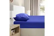 Ramesses 2000TC Bamboo Embossed Fitted Sheet Combo Set Royal Blue