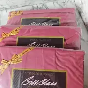 Bill Blass By Springmaid Twin Sheets Lot (2 Flat 1 Fitted) Maroon Vintage NOS