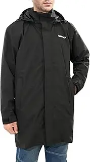 [VIKAMAKA] Men's Long Rain Jacket,Waterproof Windbreaker Breathable Raincoat Hooded Outdoor Cycling Lightweight Packable Coat