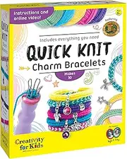 Creativity for Kids Quick Knit Charm Bracelets – Create 10 DIY Friendship Bracelets, Kids Jewelry Making Kit