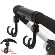 3pcs Double Hooks Pram Stroller Car Shopping Cart Groceries Rotatable Organizer