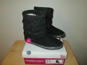 SO Mandy Blk Glitter Fall Sweater Boots Size 5 M -NEW