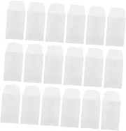 EXAOMBLE 100pcs Transparent Small Bag Tag Mini Envelopes Semi-transparent Button Bags Business Envelopes Kraft Paper Packets Mini Storage Packet Hangtag Pouches White Litmus Paper