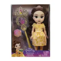 在飛比找momo購物網優惠-【Disney 迪士尼】迪士尼公主娃娃+皇冠權杖組-貝兒