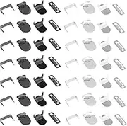 EMSea 20 Sets Hook and Bar Fasteners Non Sewing Hook and Eye Closures Fastenings for Trousers Skirt Tunics Dress Jacket DIY Craft Projects 2 Colours