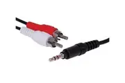 3.5mm Stereo Plug to Dual RCA Male Cable - 3M