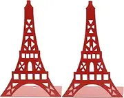 2Pcs Metal Bookends Tower Shape Book Holders Book Stands for Bookshelf Organization Decorative Reading Book Organizer for Home Office Library and Study