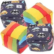 Toddmomy 4pcs Outdoor Bean Bag Toss Game Soft Equipment for Fun Family Game Supplies for Backyard Parties Lightweight Durable Rainbow Design