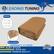 Heavy Duty Dark Tan Canvas Tarp Tarpaulin Sun Blocked Waterproof 370cmx610cm AU