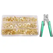 150-540pcs Round Terminal Block Set O-type Lugs Terminals Wire Crimp Connector Cable Terminals Tools Kit M3 M4 M5 M6 M8