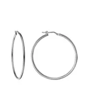 Italian Silver Round Tube Hoops 2mm X 54mm
