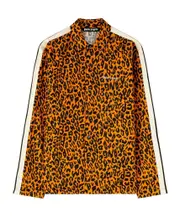 Palm Angels Cheetah-Printed Stripe Detailed Track Shirt S,L,M Brown